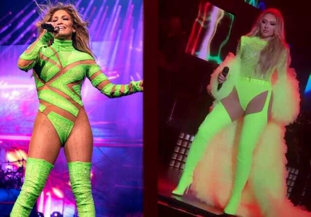 Kostümleriyle dikkat çeken Hadise, Jennifer Lopez'den kopya çekmekle şuçlandı