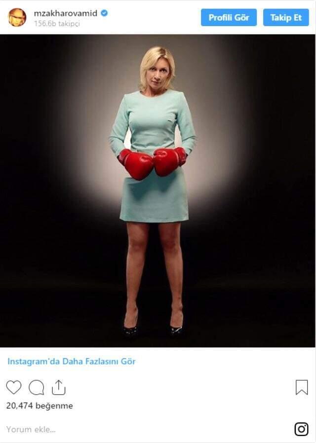 Zaharova boks eldivenlerini eline geçirdi: Çok yakınımda durmayın. Sadece bir kedicik değil bir boksörüm de