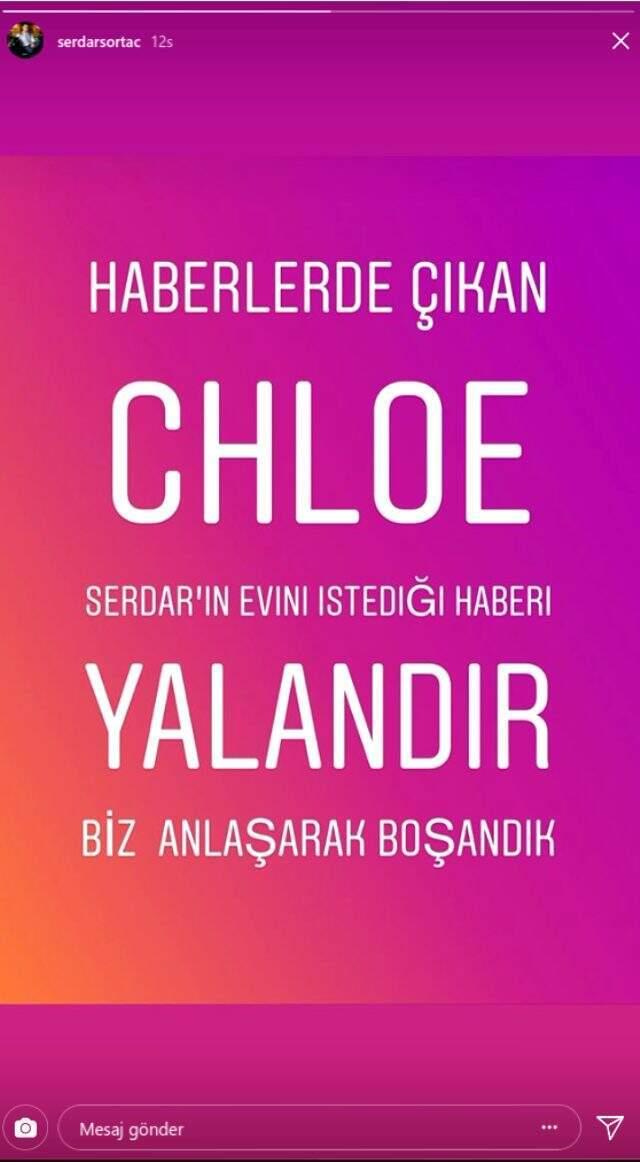 Serdar Ortaç, Chloe Loughnan'ın 20 milyon TL'lik villanın yarısını istediği haberlerini yalanladı