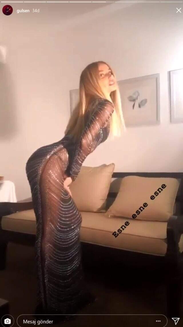 Gülşen, bikini üzerine giydiği transparan sahne kıyafetiyle ısınma hareketleri yaptı
