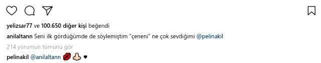 Oyuncu Anıl Altan'ın eşi Pelin Akil'in çenesinden öptüğü karesine beğeni yağdı