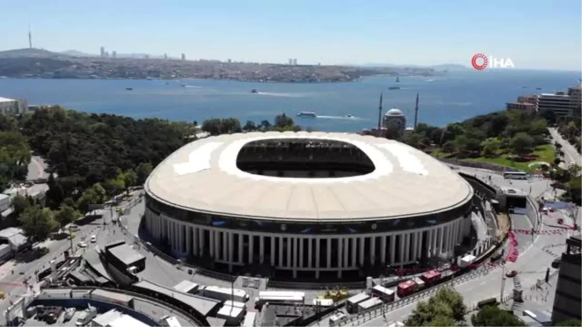 Vodefone Park'ta yapılan hazırlıklar havadan görüntülendi