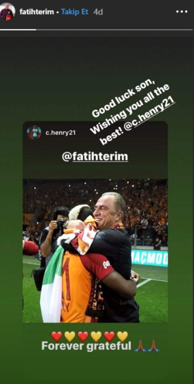 Fatih Terim, Henry Onyekuru'ya sosyal medyadan şans diledi!
