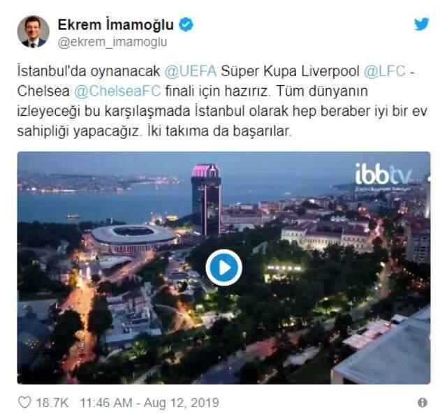 İBB Başkanı Ekrem İmamoğlu, Liverpool- Chelsea maçını tribünden izledi