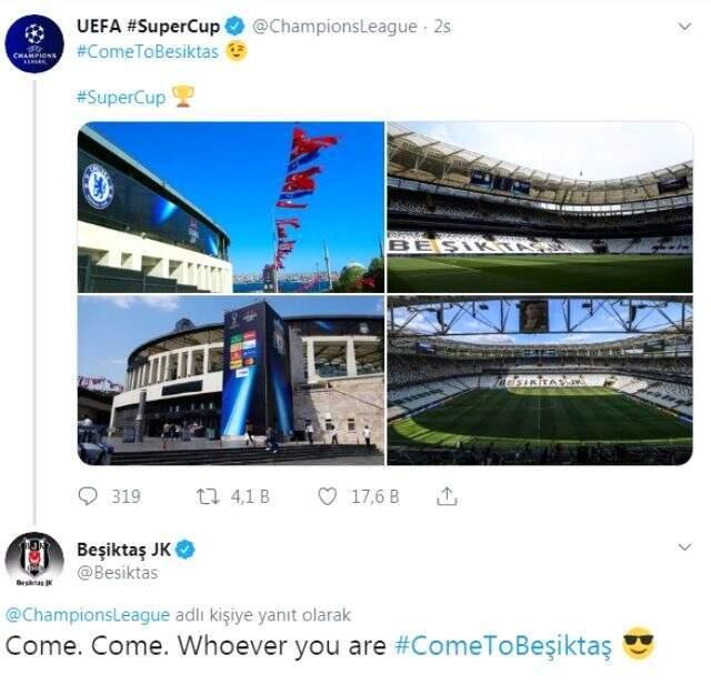 Şampiyonlar Ligi'nin Vodafone Park paylaşımına Beşiktaş'tan Mevlanalı yanıt!