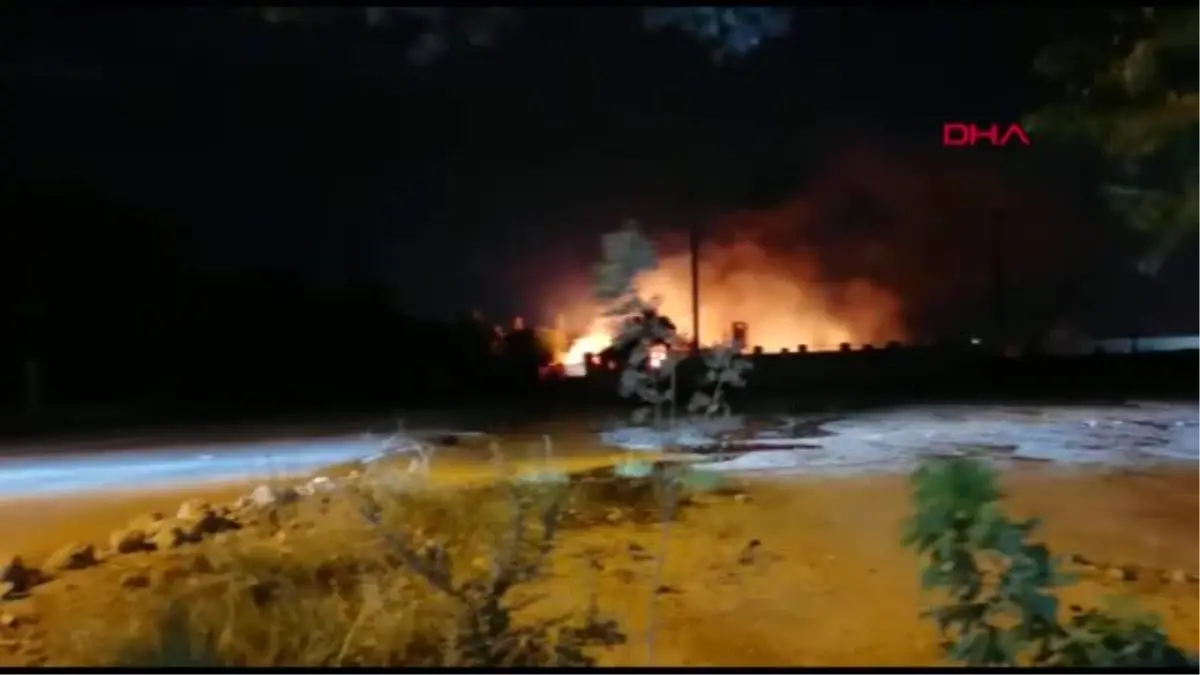 Nusaybin'de eski gümrük kapısında yangın