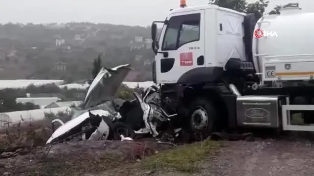 Koru'da facia gibi kaza...Kontrolden çıkan vidanjör 3 araca çarptı