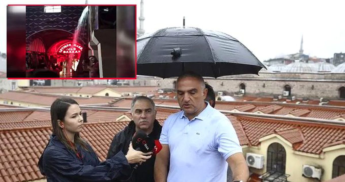 Kültür Bakanı, su basan Kapalıçarşı'da açıklama yaptı