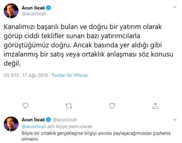 TV 8'in satıldığı iddialarına Acun Ilıcalı'dan 'Görüşmeler var ama satış yok' açıklaması geldi