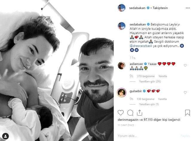 Anne olan oyuncu Seda Bakan, bebeğini emzirirken poz verdi