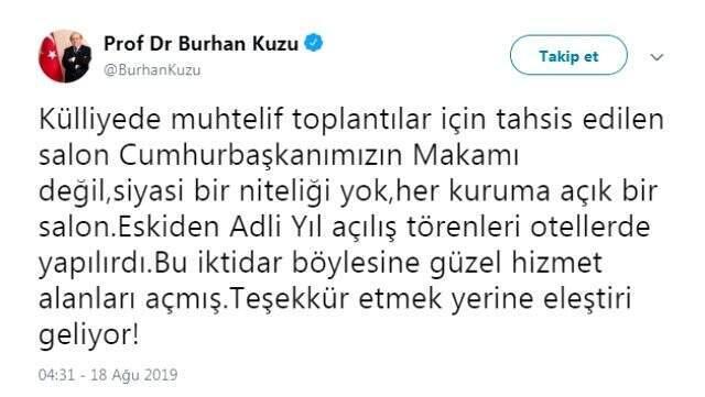 Burhan Kuzu adli açılışa katılmayı reddeden barolara sert çıktı: FETÖ ve PKK tarafından yönlendiriliyorlar