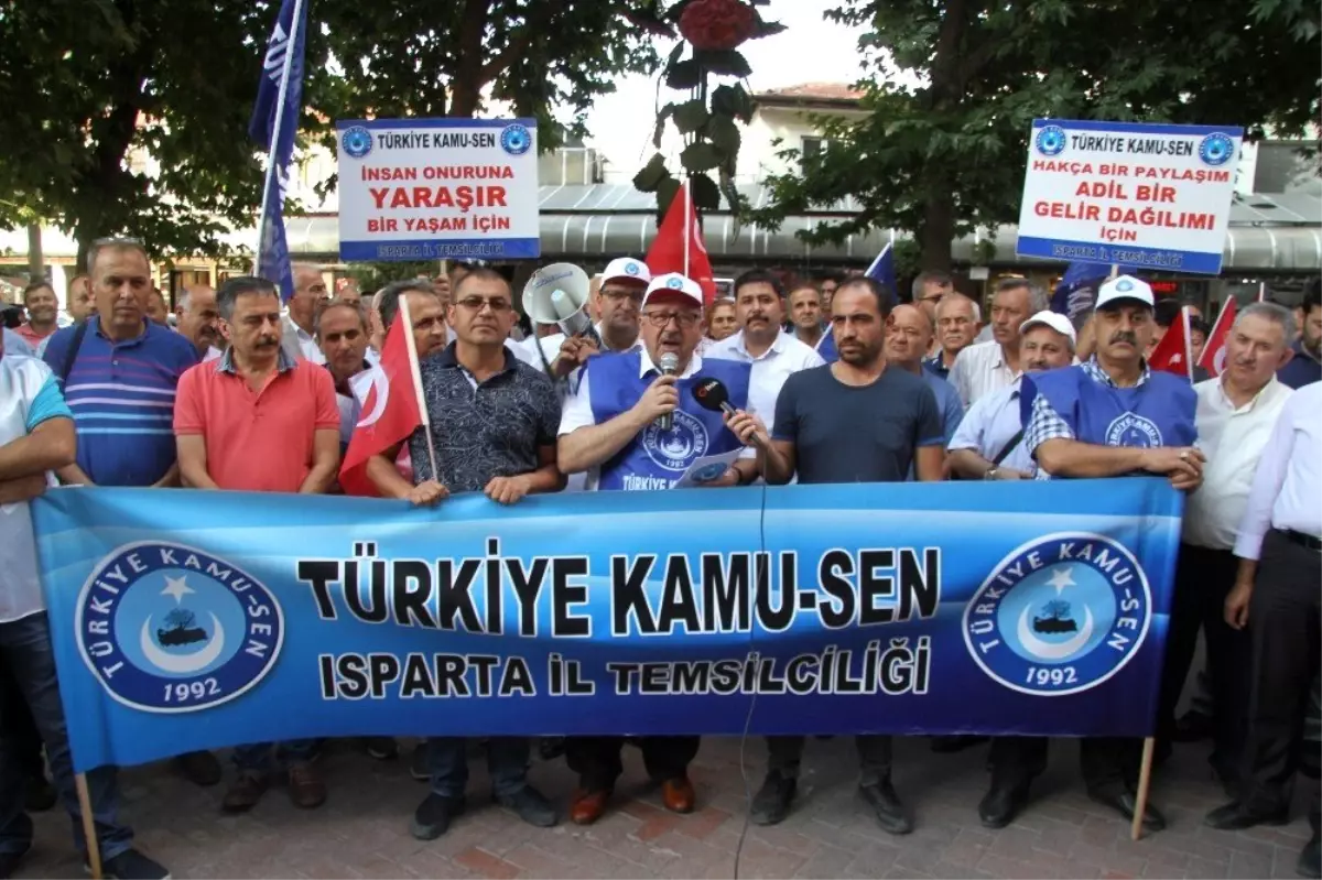 Isparta'da hükümetin zam teklifine protesto