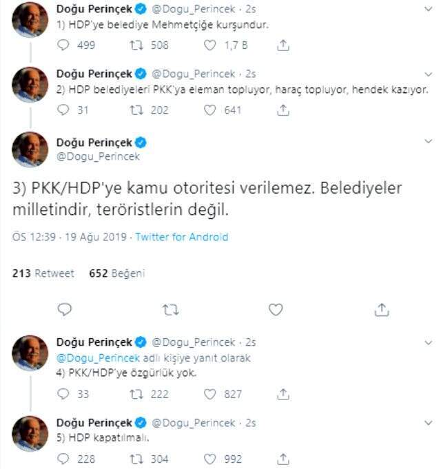 Kayyum kararı sonra Doğu Perinçek'ten açıklama: HDP kapatılmalı