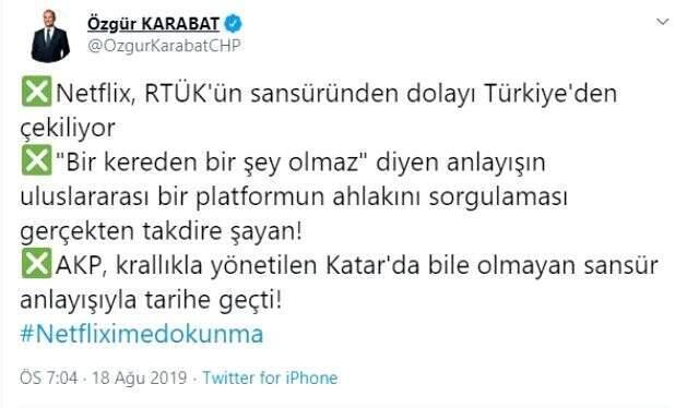 Netflix Türkiye'den çekiliyor mu? CHP Milletvekili Karabat'tan olay yaratacak iddia
