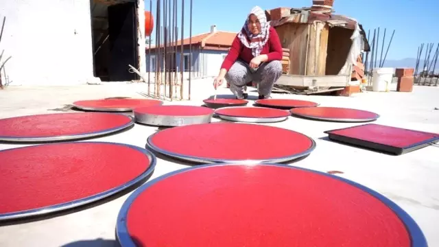 Sarıgöl'de evlerin üstü kırmızıya büründü Sarıgöl'de evlerin üstü kırmızıya büründü