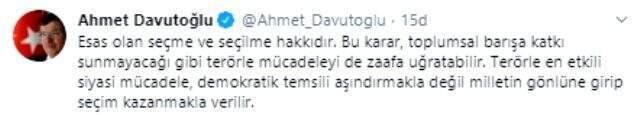 Son dakika: Ahmet Davutoğlu ve Abdullah Gül'den HDP'li belediyelere kayyum atanmasına tepki
