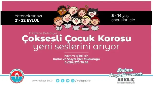 Maltepe Belediyesi Çocuk Korosu yeni seslerini arıyor