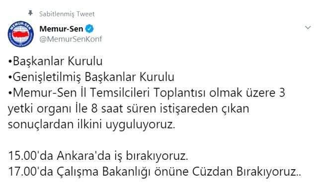 Memur-Sen eylem yapma kararı aldı
