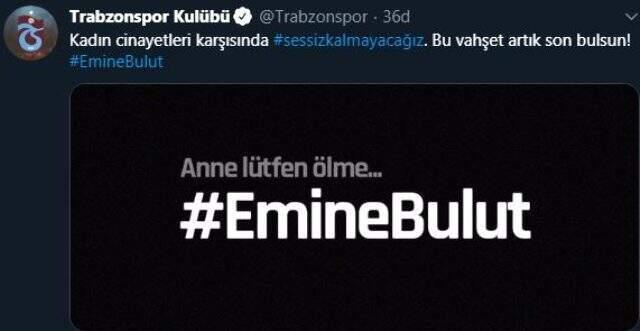 Fenerbahçe, Emine Bulut cinayetine sessiz kalmadı