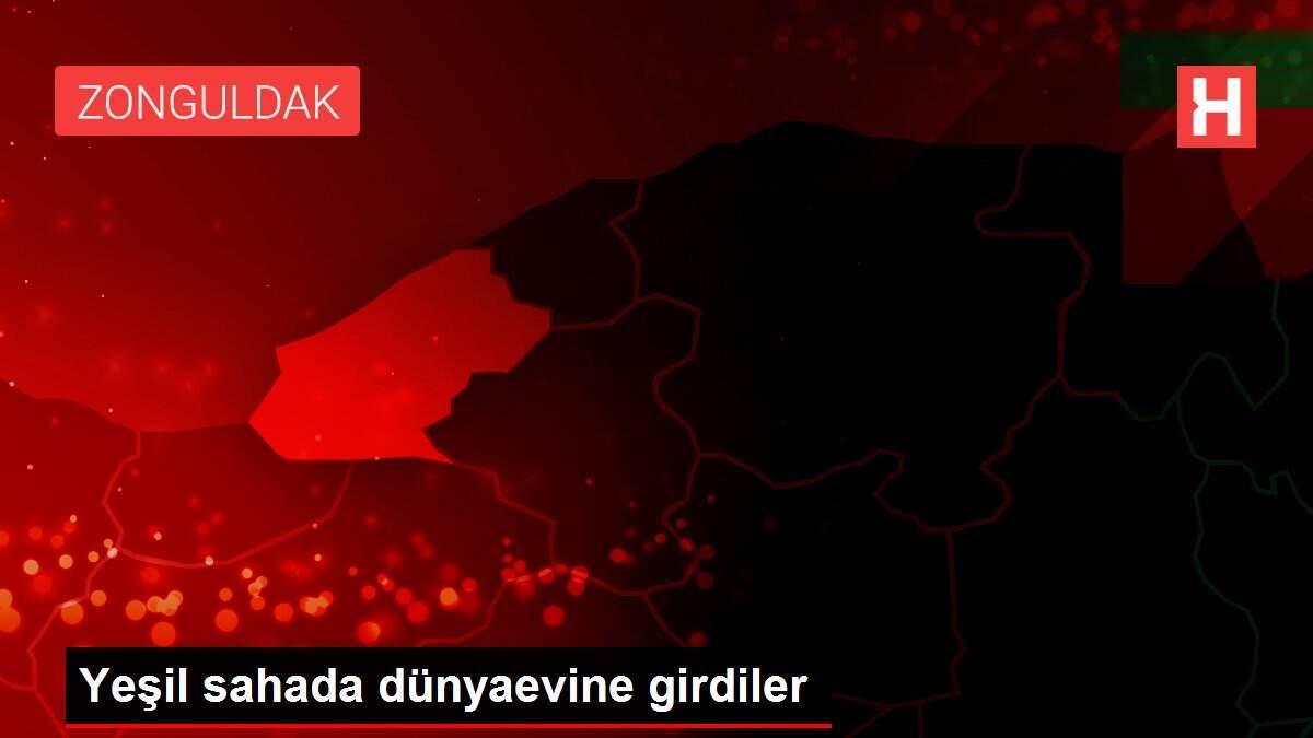 Yeşil sahada dünyaevine girdiler