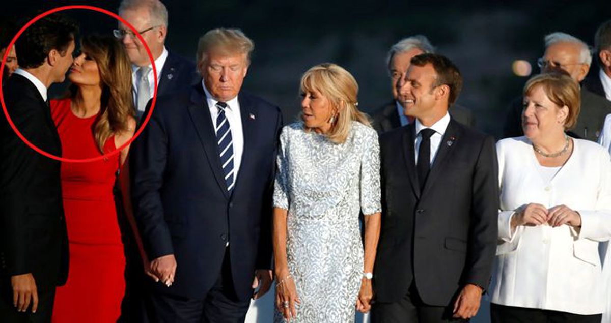 ABD Başkanı Trump'ın eşi Melania'nın, Kanada Başbakanı ile öpüşmesi sosyal medyayı salladı