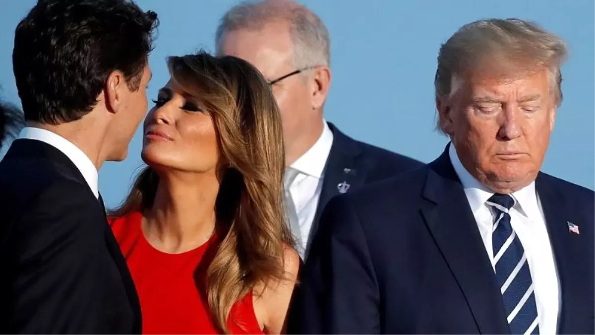 Melania Trump ile Kanada Başbakanı Justin Trudeau'nun selamlaşması