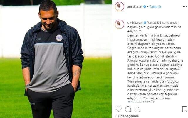 Ümit Karan Shkupi'deki görevinden istifa etti!