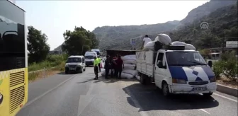 Aydın'da kamyon devrildi: 1 yaralı