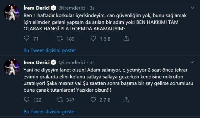 İrem Derici, saplantılı hayranının serbest bırakılmasına tepki gösterdi