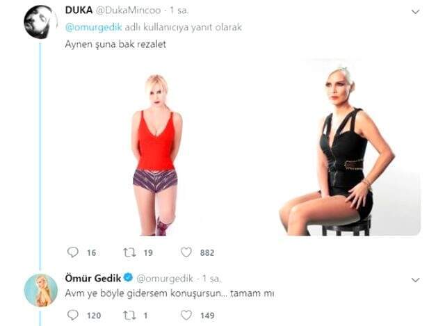 Şort paylaşımıyla tepki çeken Ömür Gedik, eleştirilere çektiği video ile yanıt verdi