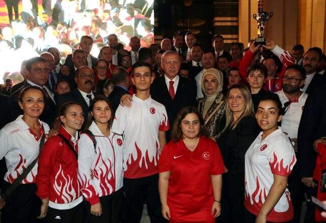 30 Ağustos Zafer Bayramı resepsiyonunda Erdoğan ve Akşener bir araya geldi
