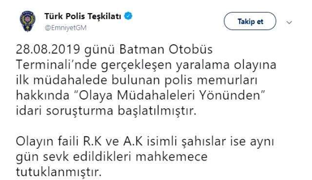 Batman'daki kan davası vahşeti görüntülerine müdahale etmeyen polislere, emniyet soruşturma başlattı