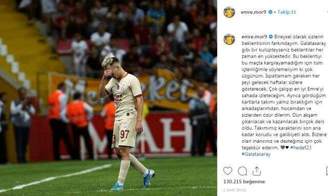 Emre Mor gördüğü kırmızı kart için özür diledi
