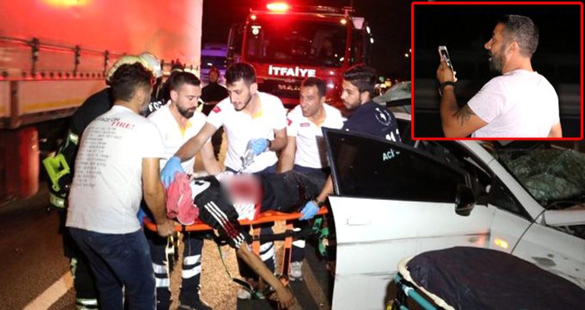 TEM'de makas atan otomobil tıra arkadan çarptı: 2 ağır yaralı