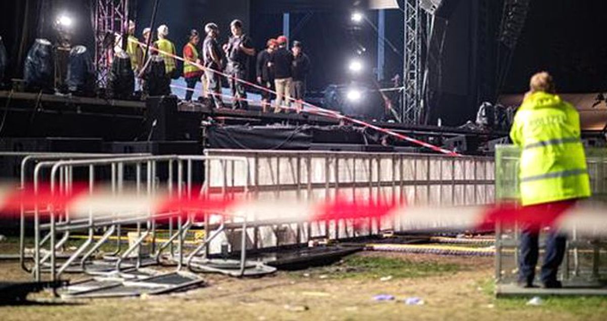 Almanya'daki konserde fırtına nedeniyle sahne çöktü: 2'si ağır 28 yaralı