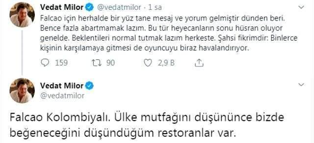 Vedat Milor'dan Radamel Falcao yorumu: Fazla abartmamak lazım