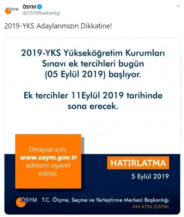 YKS ek tercihleri bugün başlıyor! YKS ek yerleştirme tercih kılavuzu