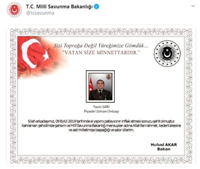Hakkari'de ağır yaralanan asker şehit oldu