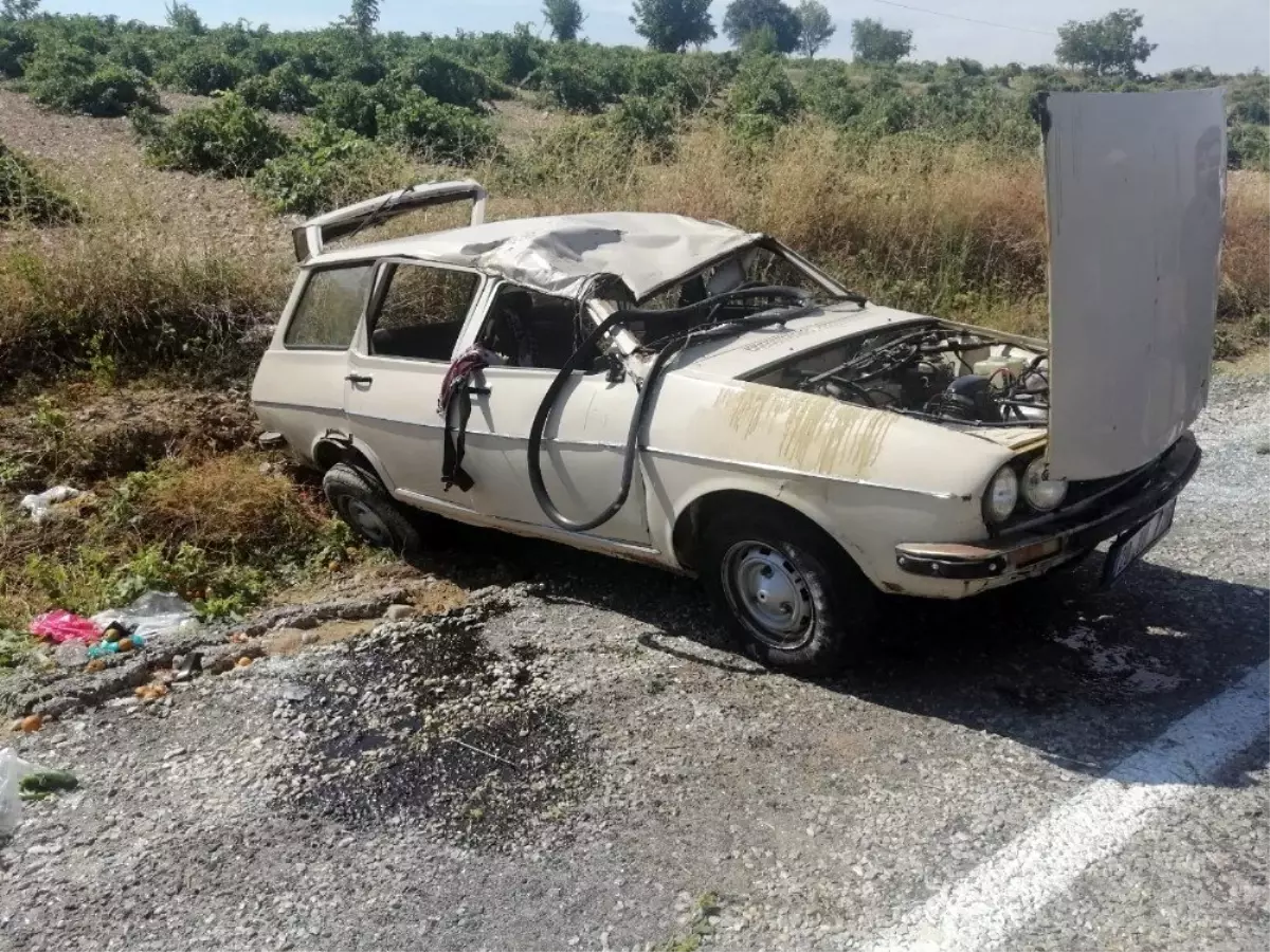 Takla atan otomobilde 3 kişi yaralandı