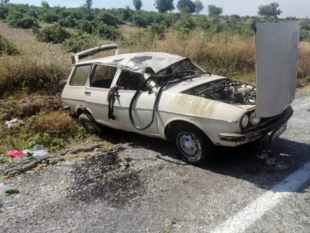 Takla atan otomobilde 3 kişi yaralandı
