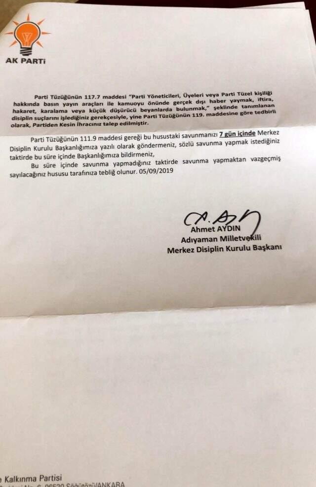 Ahmet Davutoğlu'nun gerekçeli ihraç kararı ortaya çıktı
