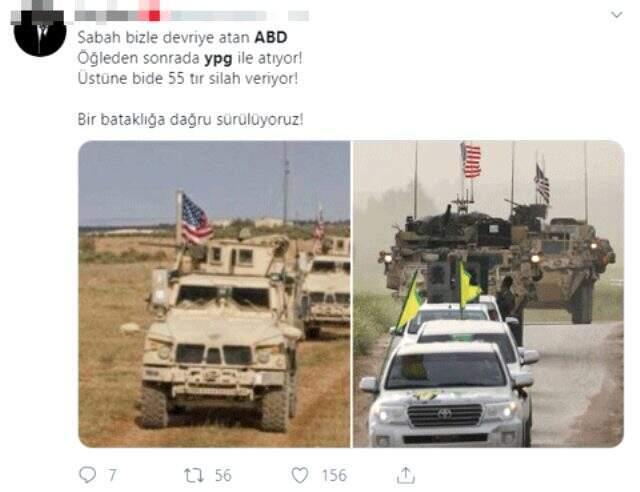 Milii Savunma Bakanlığı'ndan ABD'li askerlerin kara devriyesine YPG bayrakları ile çıktıkları iddialarına yalanlama