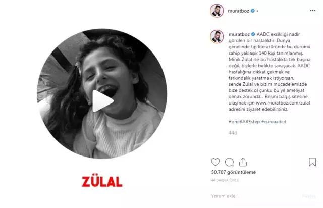 Minik Zülal için ünlü sanatçıdan yardım çağrısı Minik Zülal için ünlü sanatçıdan yardım çağrısı