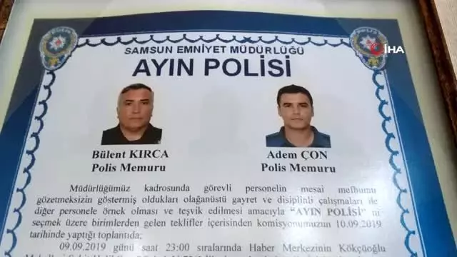Samsun'daki aile katliamını önleyen polisler 'ayın polisi' seçildi Samsun'daki aile katliamını önleyen polisler 'ayın polisi' seçildi