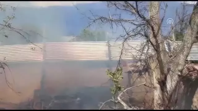 Otlardan kurtulmak isterken evini yaktı