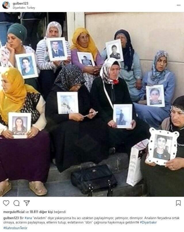 Gülben Ergen'den çocuklarının kaçırıldığı iddiasıyla HDP il binasının önünde eylem yapan ailelere destek ziyareti