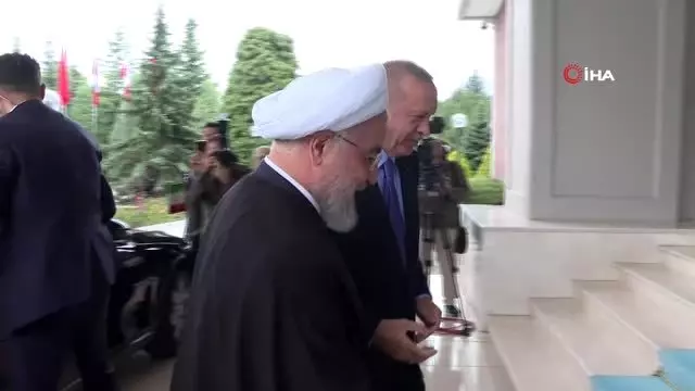 Cumhurbaşkanı Erdoğan, İran Cumhurbaşkanı Hasan Ruhani'yi Çankaya Köşkü'nde kabul etti