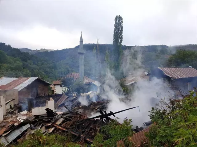 Ordu'da 4 ahşap ev yandı Ordu'da 4 ahşap ev yandı