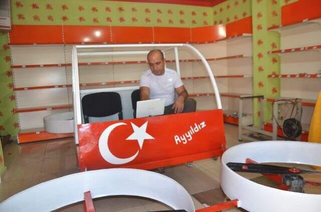 Siirtli vatandaş, evdeki çamaşır makinesinden uçan araba yaptı
