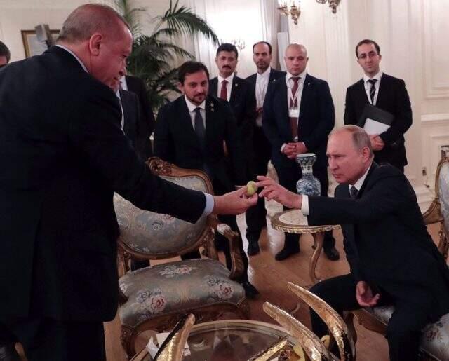 Cumhurbaşkanı Erdoğan'dan Putin ve Ruhani'ye incirli ağırlama